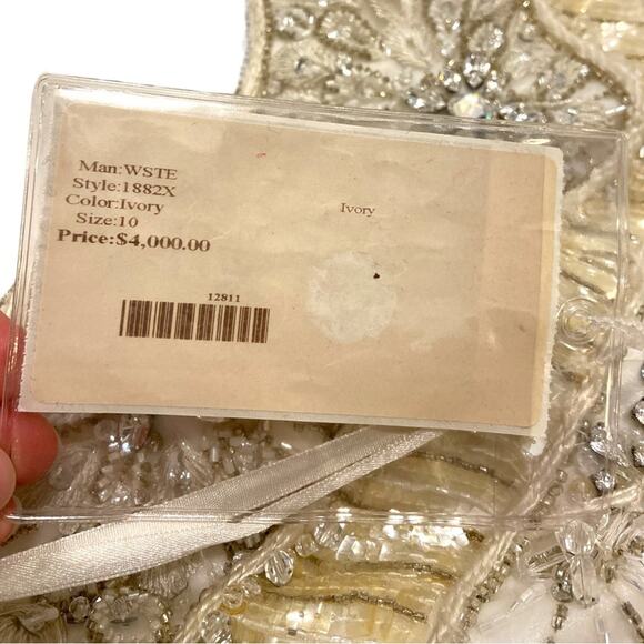 Ysa Makino‎ Designer Wedding Gown Embellished Strapless 10 - Picture 4 of 10